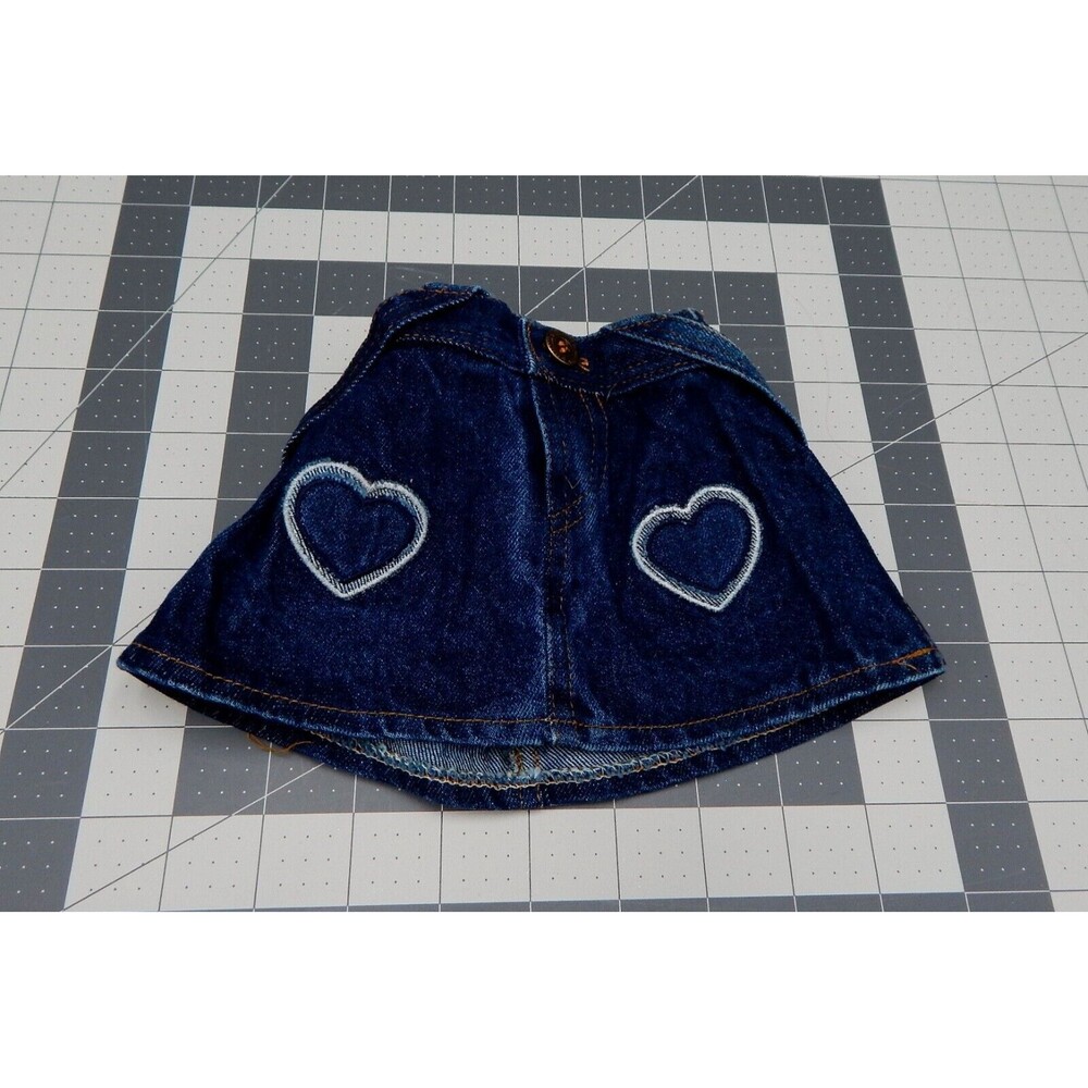 The Bear Factory Happy Town Blue Denim Skirt Heart Applique
